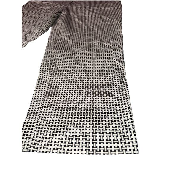 Talbots Size 10 Ankle Pant Minimalist Tapered Pants Ivory Black Weave Button Zip - Picture 2 of 8